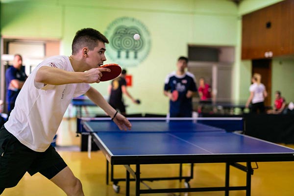 Table tennis match at the tournament